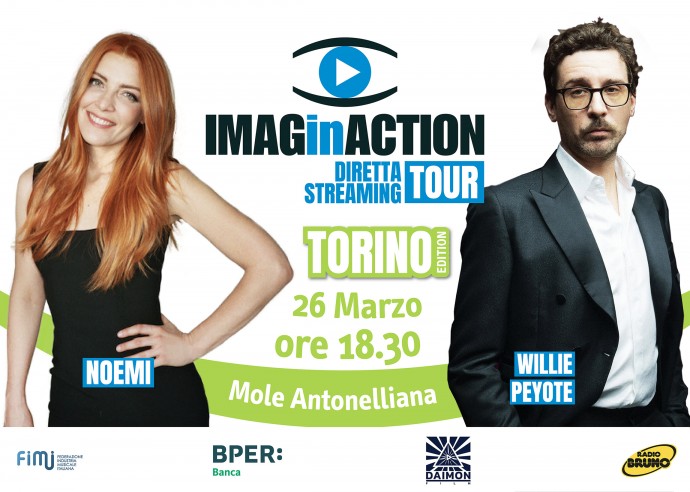 A Torino la prima tappa di Imaginaction tour 2021 - Il 26 marzo Noemi e Willie Peyote ospiti al Museo Nazionale Del Cinema